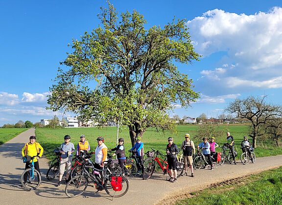 Blühende Landschaften mit sonnigem Wetter genossen die Radler und Radlerinnen des ADFC Marbach zur ersten Freitags-Feierabendtour.