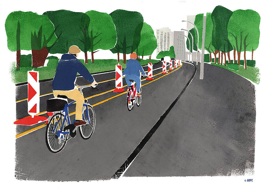 Pop-up-Radweg Gradik Pop-up-Radweg in Berlin